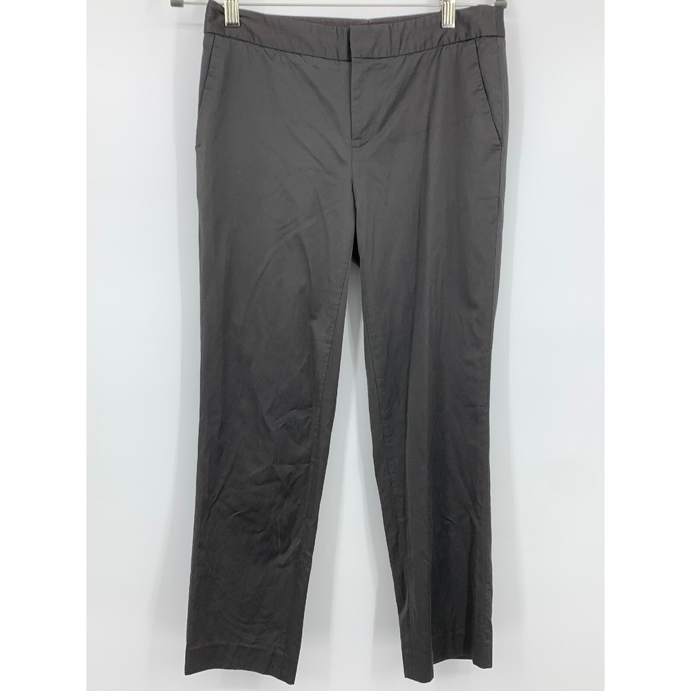 Club Monaco‎ Womens 6 Ankle Cropped Pants Pewter Satin Career Casual Business